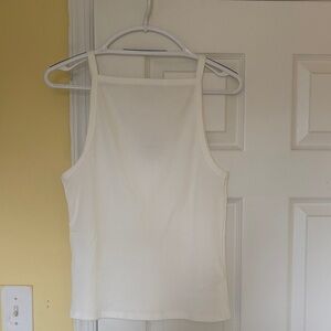 We The Free Cream Ribbed Square-Neck Tank